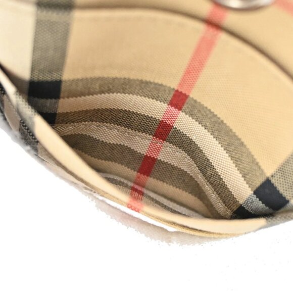 BURBERRY Logo Check Card Case Holder Canvas Leather Brown Black Italy 67KB292 - Picture 10 of 13